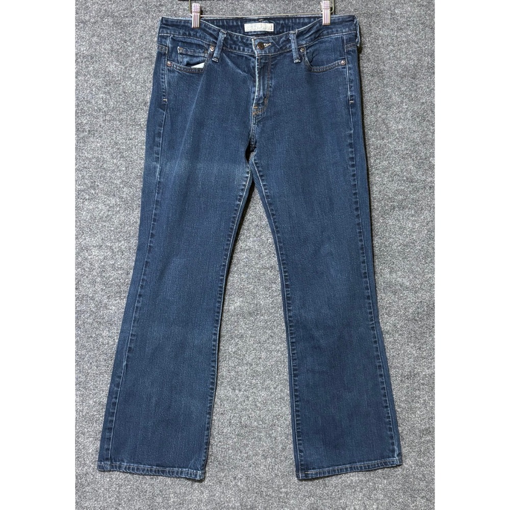 Levi's 545 Low Boot Cut Jeans Women's 12 Medium Blue Dark Wash Stretch
